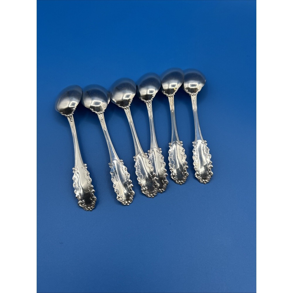 Watson Coronado Sterling Silver Demitasse Spoons Set of 6 Silver Floral Ornate - Picture 5 of 7